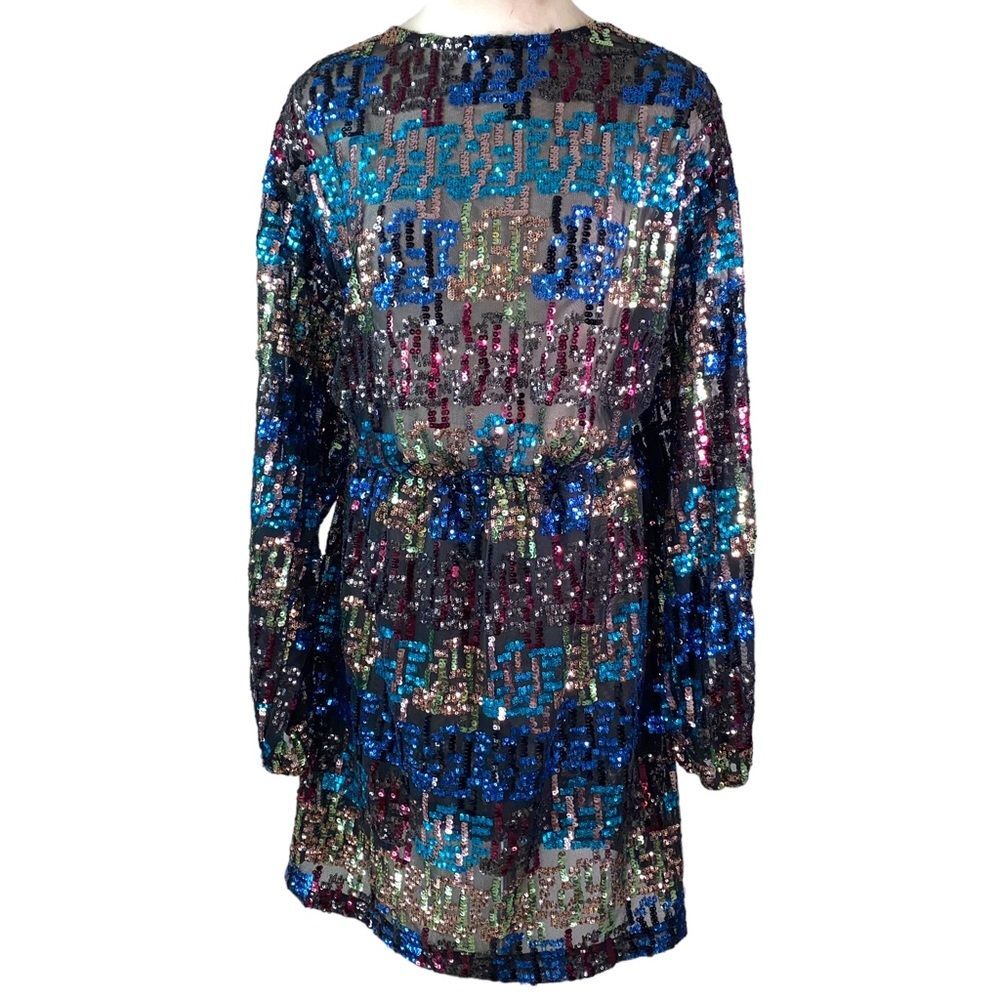Zara Multi-colored Sequin Mesh Dress A68
